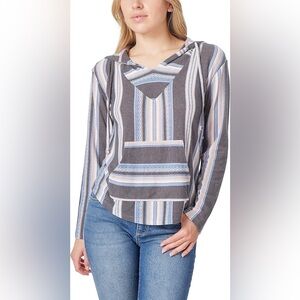 WallFlower Women's Baja Long Sleeve Knit Hoodie Pullover